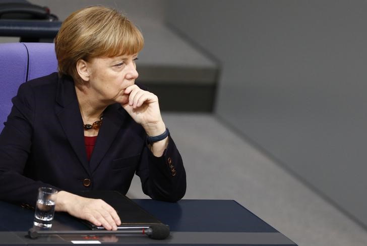 German Chancellor Merkel attends a session of the lower house of parliament Bundestag in Berlin