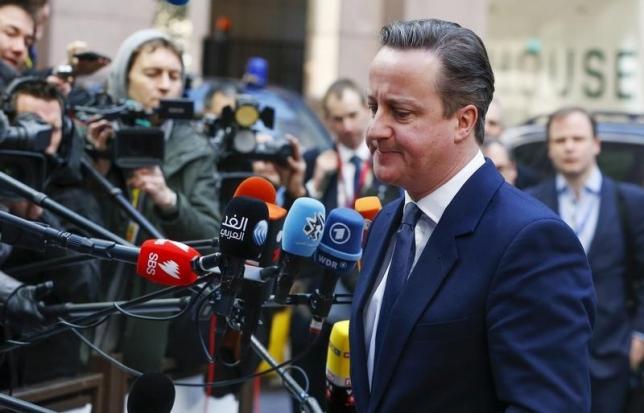 British Prime Minister Cameron arrives at the EU council headquarters for a second day of a European Union leaders summit addressing the talks about the so-called Brexit and the migrants crisis, in Brussels