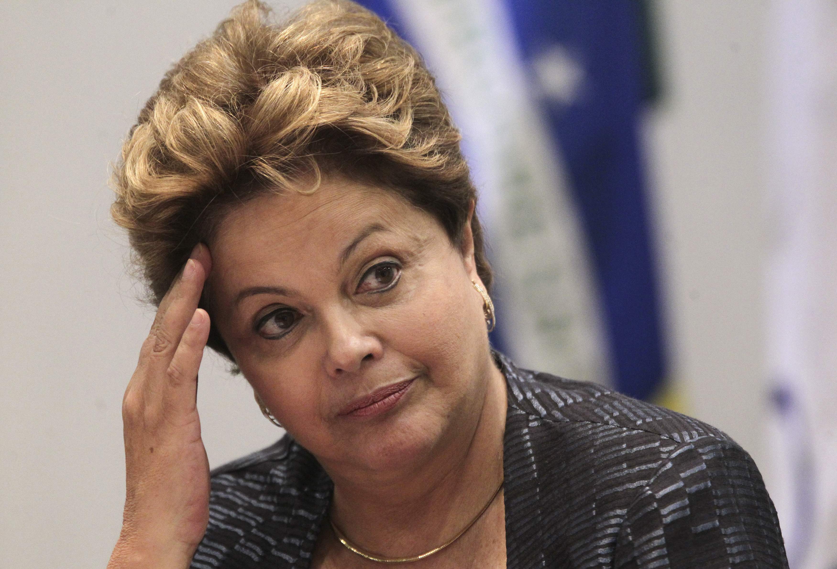 Brazil's President Rousseff reacts during the graduation ceremony for The Order of Rio Branco in Itamaraty Palace