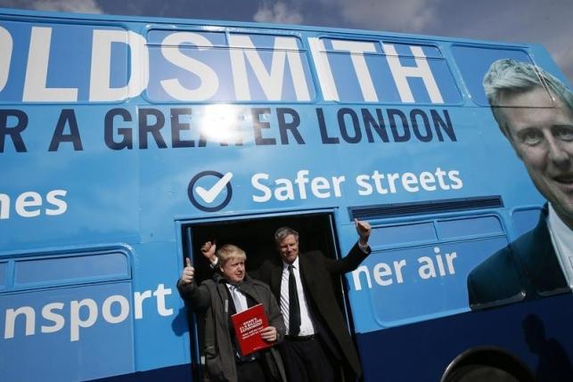 London mayor Boris Johnson campaigns with Conservative London mayoral candidate Zac Goldsmith in Sidcup