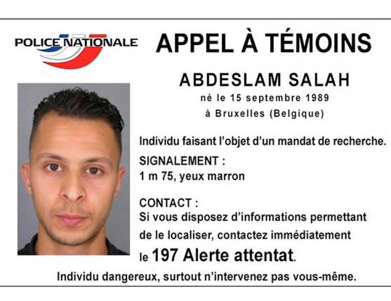 A Handout picture shows Belgian-born Abdeslam Salah seen on a call for witnesses notice released by the French Police Nationale information services on their twitter account